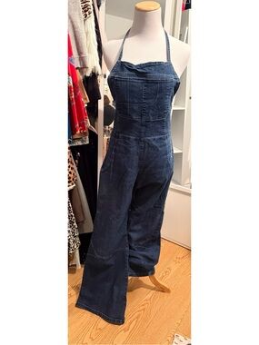 Vintage Y2K Logik Denim Halter Jumpsuit Overalls Wide Leg size 30 medium